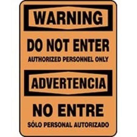 Accuform BILINGUAL OSHA WARNING Safety Sign DO SBMADM325XT
